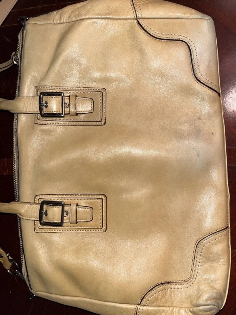 Coach Leather Satchel Shoulder Bag in Tan - Picture 8 of 11